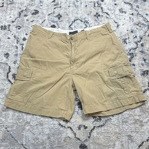 American Eagle Cargo Shorts Size 34 Khaki Tan Cotton Utility